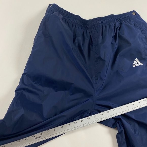 Vintage Y2K Adidas Tear Away Track Pants Mens 2XL Windbreaker Blue Snap Athletic - Picture 10 of 11